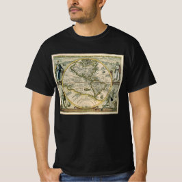 アンティークの地図, 1596, America Sesive Novus Orbis Tシャツ