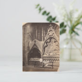 アンティークの墓の写真カスタムハロウィーンの招待 ポストカード (スタンド正面)