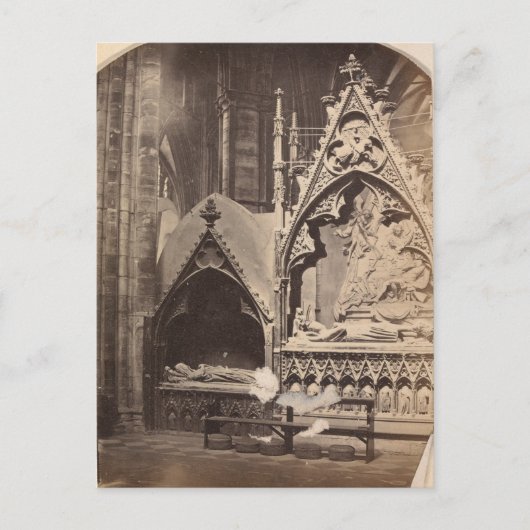 アンティークの墓の写真カスタムハロウィーンの招待 ポストカード (正面)