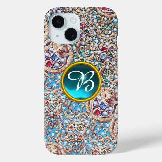 アンティークの宝石、宝石、真珠、天使モノグラム Case-Mate iPhoneケース (裏面)