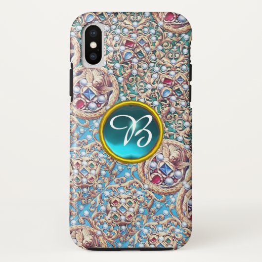 アンティークの宝石、宝石、真珠、天使モノグラム Case-Mate iPhoneケース (裏面)