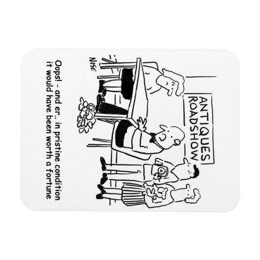 アンティークの専門家が貴重なアイテムをドロップ マグネット (横)