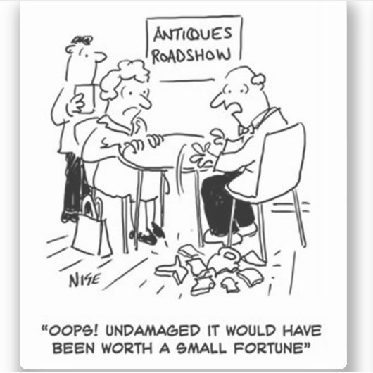 アンティークの専門家が貴重なアイテムを廃棄 シール (正面)