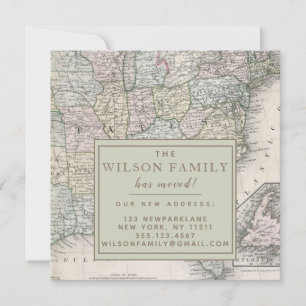 アンティークの州統一されたの地図の移動 招待状