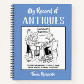 アンティークの所有者名を持つレコード仕訳帳 ノートブック (正面)