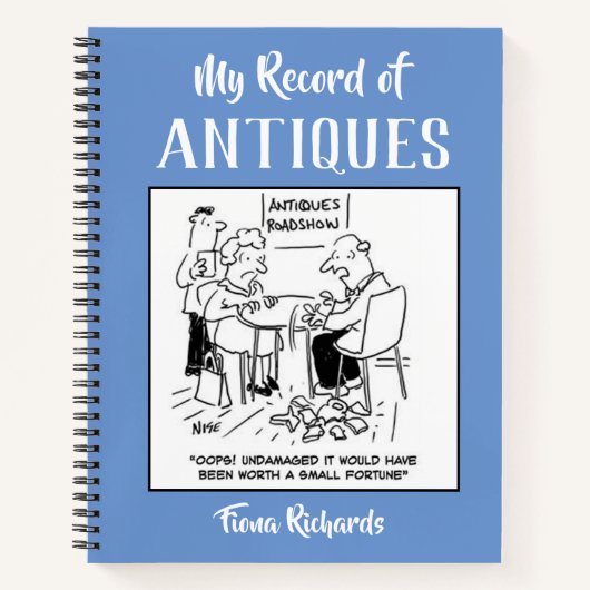 アンティークの所有者名を持つレコード仕訳帳 ノートブック (正面)