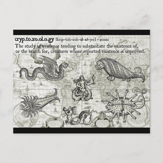 アンティークの暗号動物学はがき ポストカード (正面)