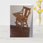 「アンティークの木製ハイチェア」誕生日カード カード (黄色い花)