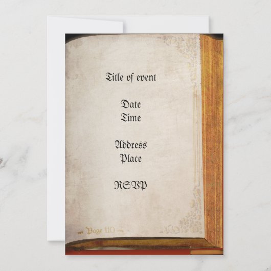 アンティークの本 招待状 (裏面)