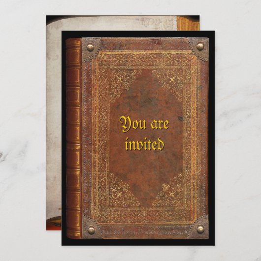 アンティークの本 招待状 (正面/裏面)