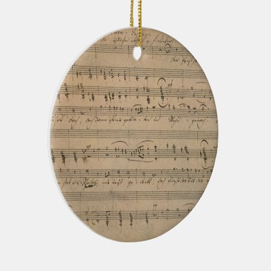 アンティークの楽譜1822年の歌オールドマン セラミックオーナメント (右)