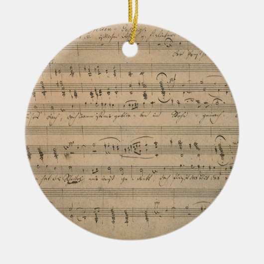 アンティークの楽譜1822年の歌オールドマン セラミックオーナメント (正面)