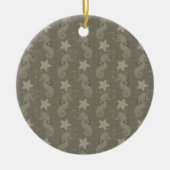 アンティークの海馬とヒトデ模様 セラミックオーナメント (正面)