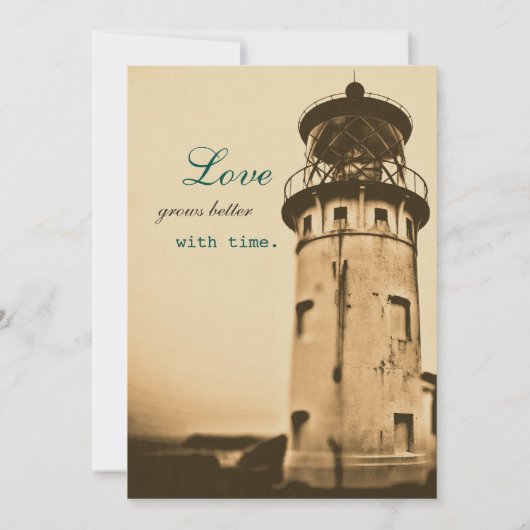 アンティークの灯台の結婚式招待状 招待状 (裏面)