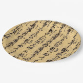 アンティークの紙のヴィンテージのアジア書道 ペーパープレート (アングル)