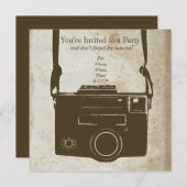 アンティークの紙の古いレトロのフィルムのカメラ 招待状 (正面/裏面)