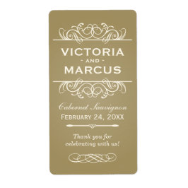 アンティークの結婚ワインボトルモノグラムの有利ラベル ラベル