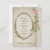 アンティークの結婚詩の枠 招待状 (正面)