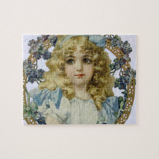 アンティークの美しい少女の肖像画 ジグソーパズル (横)