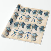 アンティークの腕章/ヘルメットモノグラムの3勉強 ラッピングペーパー (アンロールド)