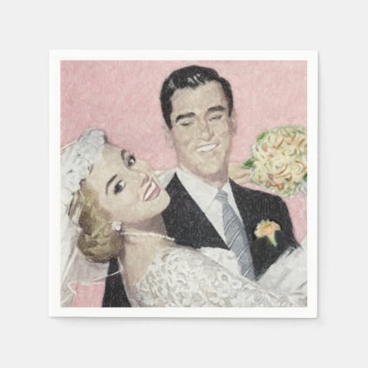 アンティークの花嫁と花婿 スタンダードカクテルナプキン (正面)