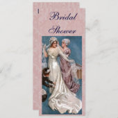 アンティークの花嫁のシャワー 招待状 (正面/裏面)