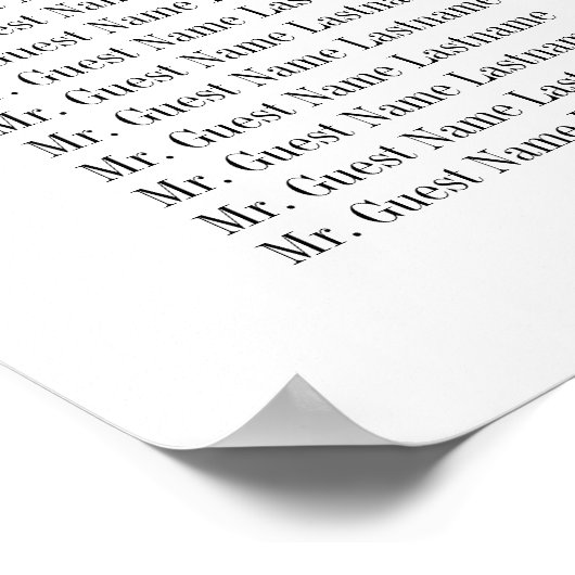 アンティークの赤いバラと黒いストライプの座席表 ポスター (角)