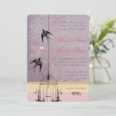 アンティークの鳥かごのナスの結婚式の招待状 招待状 (スタンド正面)