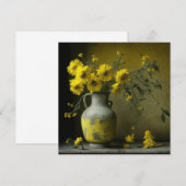 アンティークの黄色い花瓶 (正面/裏面)