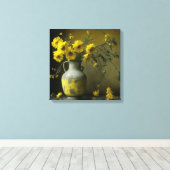 アンティークの黄色い花瓶 キャンバスプリント (インサイチュ (ウッドフロア))