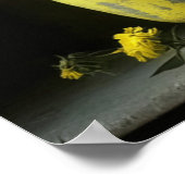 アンティークの黄色い花瓶 ポスター (角)