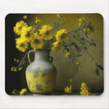 アンティークの黄色い花瓶