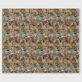 アンティークの黒い背景の履歴ジュエリー ラッピングペーパー (フラット)