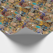 アンティークの黒い背景の履歴ジュエリー ラッピングペーパー (角)