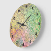 アンティークのARTオーナメントパターン ラージ壁時計 (傾斜)