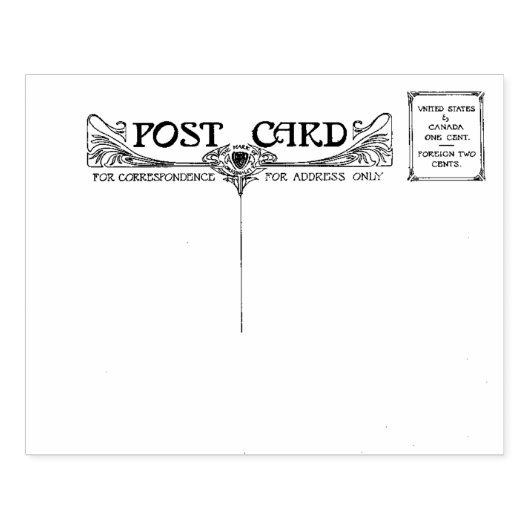 アンティークはがきアールヌーボー時代ヴィンテージ ラバースタンプ (インプリント)