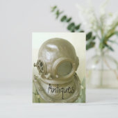 アンティークはがきヴィンテージスキューバヘルメット ポストカード (スタンド正面)