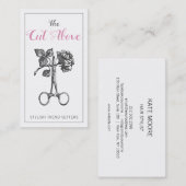 アンティークはさみ美容師 名刺 (正面/裏面)