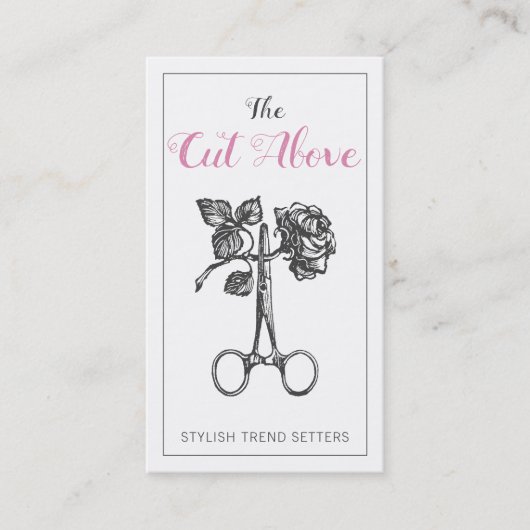 アンティークはさみ美容師 名刺 (正面)