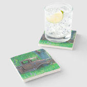 アンティークはトラック草原の錆つきました ストーンコースター (横)