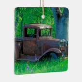 アンティークはトラック草原の錆つきました セラミックオーナメント (右)
