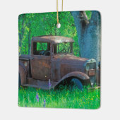 アンティークはトラック草原の錆つきました セラミックオーナメント (左)