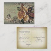 アンティークはミニチュア郵便はがき(青)上がりました 名刺 (正面/裏面)