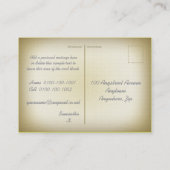 アンティークはミニチュア郵便はがき(青)上がりました 名刺 (裏面)