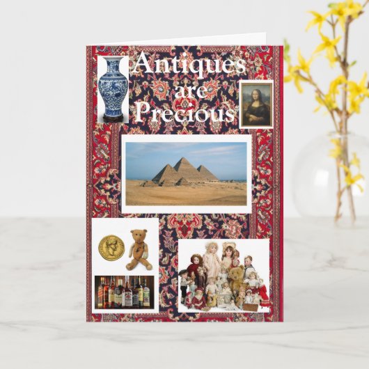 アンティークは大切誕生日カード カード (黄色い花)