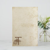 アンティークは手紙Tの空白のな文房具の紙を汚しました 便箋 (スタンド正面)