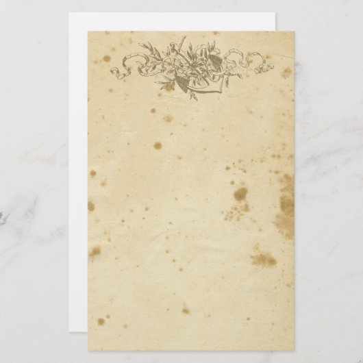 アンティークは花のいかりの文房具を汚しました 便箋 (正面/裏面)