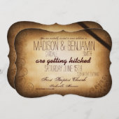 アンティークひっかかり素朴結婚式招待状 招待状 (正面/裏面)