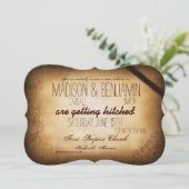 アンティークひっかかり素朴結婚式招待状 招待状 (スタンド正面)