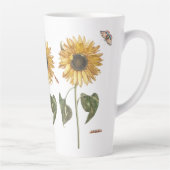 アンティークひまわりキャタピラーバタフライスケッチ カフェラテマグ (右)